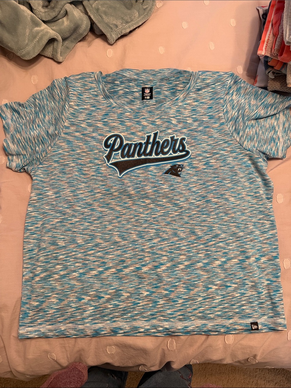 Women’s Carolina Panthers Short-Sleeve Performance Tee - Blue Heather